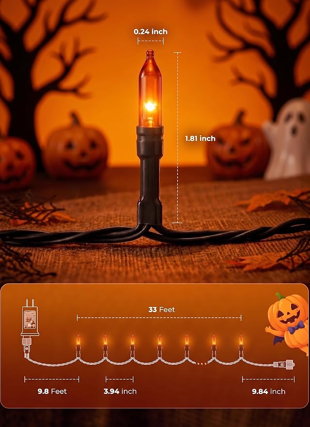 Orange LED Outdoor Halloween Lights