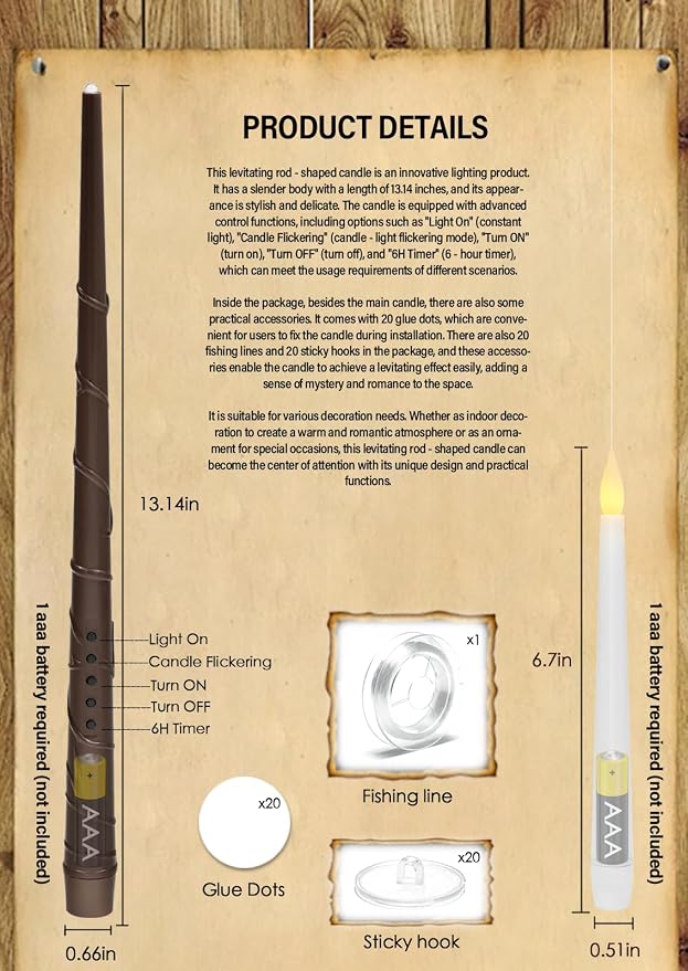 Kakoya Flameless Floating Candles with Wand