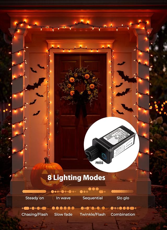 Orange LED Outdoor Halloween Lights