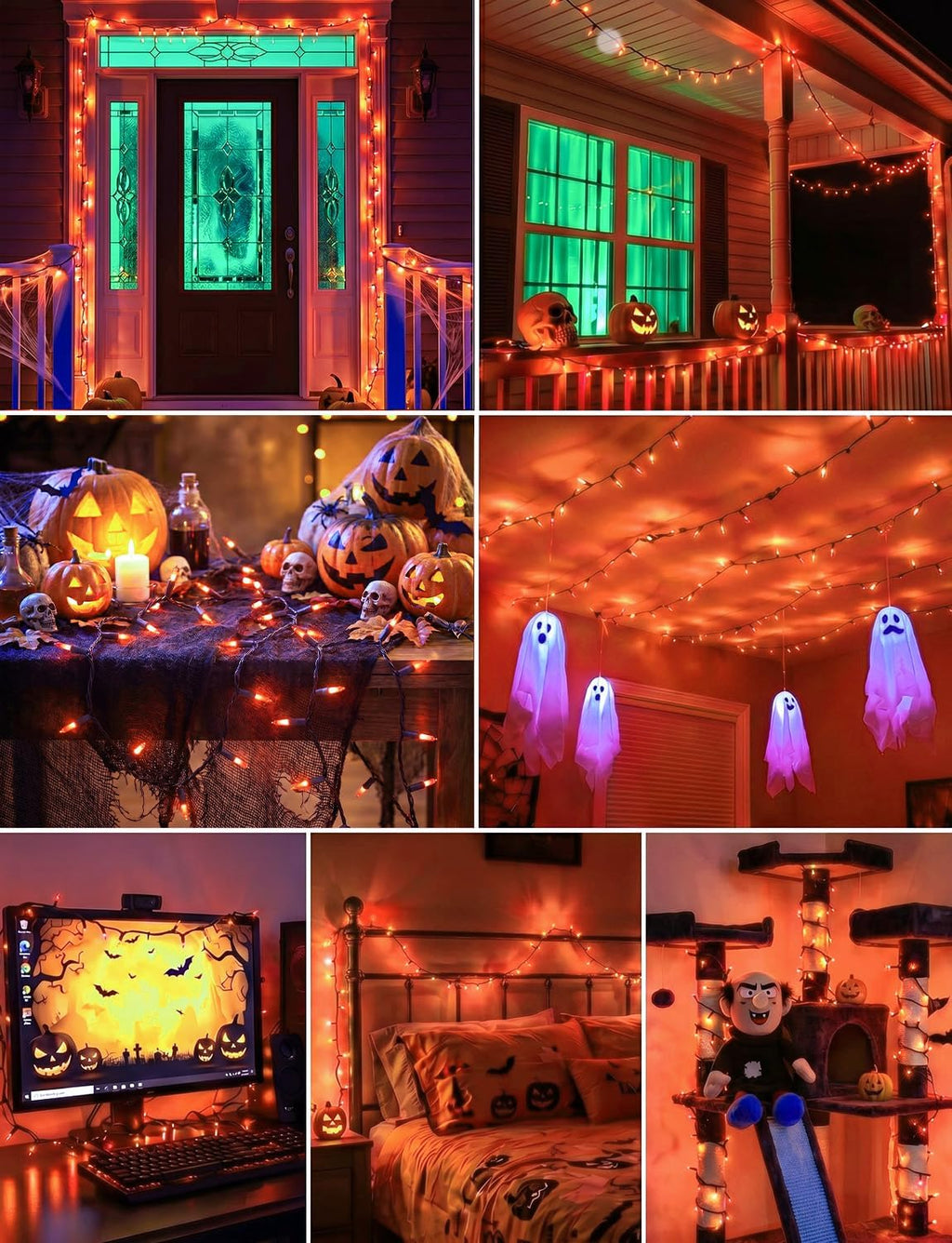 Orange LED Outdoor Halloween Lights